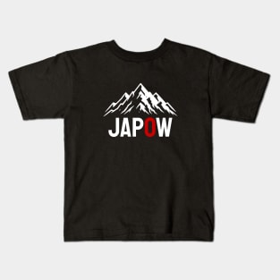 JAPOW Japan Powder Snow Snowboard Sticker - White Kids T-Shirt